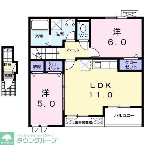 エレナメゾンB(2LDK/2階)の間取り写真