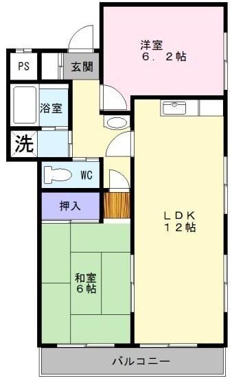 北条マンション(2LDK/2階)の間取り写真