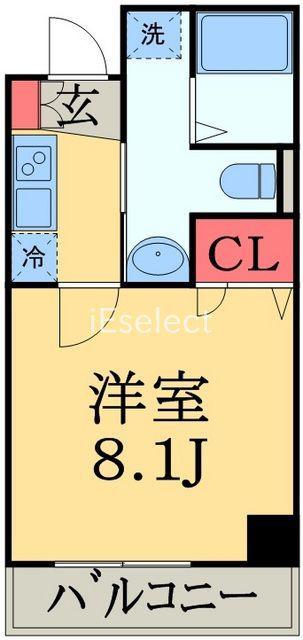HUMANハイム千葉本町(1K/14階)の間取り写真