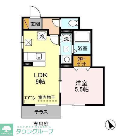 シティハイム(1LDK/1階)の間取り写真