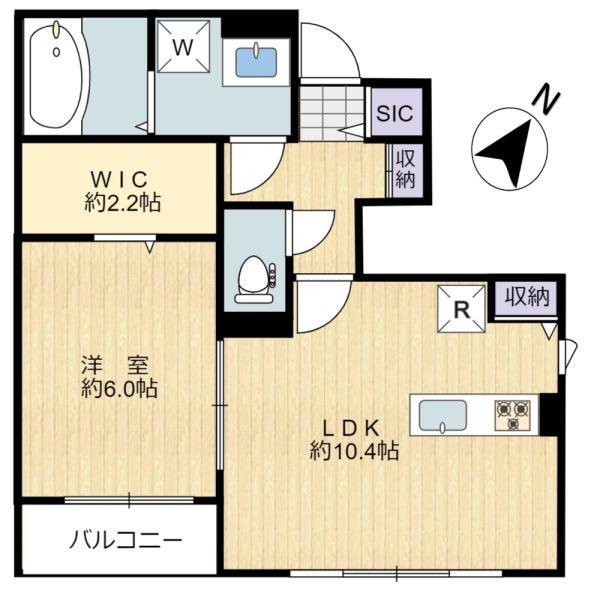 プレジール(1LDK/2階)の間取り写真