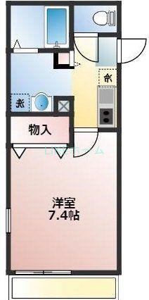 ベルメゾン(1K/1階)の間取り写真