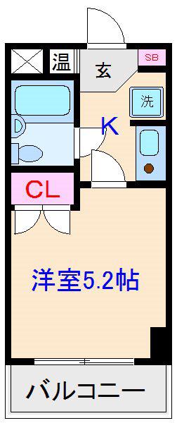ストーク新丸子弐番館(1K/2階)の間取り写真