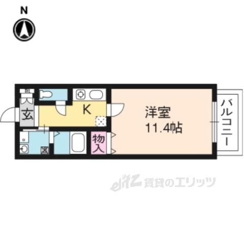 レシベ保原(1K/3階)の間取り写真