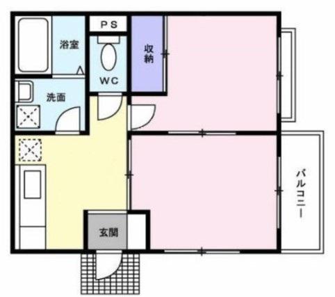 ハイツ村山(2K/1階)の間取り写真