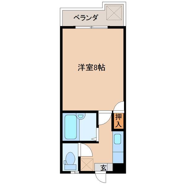 ボヌールKMSI(1K/1階)の間取り写真