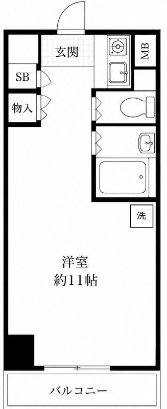 ウィン池袋(ワンルーム/2階)の間取り写真