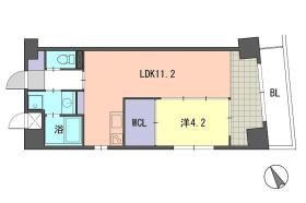 レジデンス住吉(1LDK/7階)の間取り写真