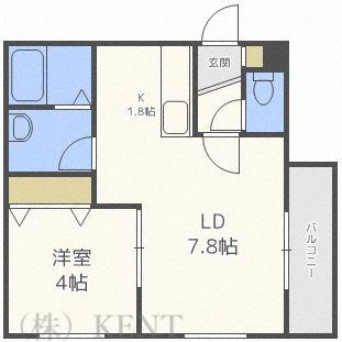 VITA FELICE DUEヴィータフェリーチェドゥエ(1LDK/1階)の間取り写真