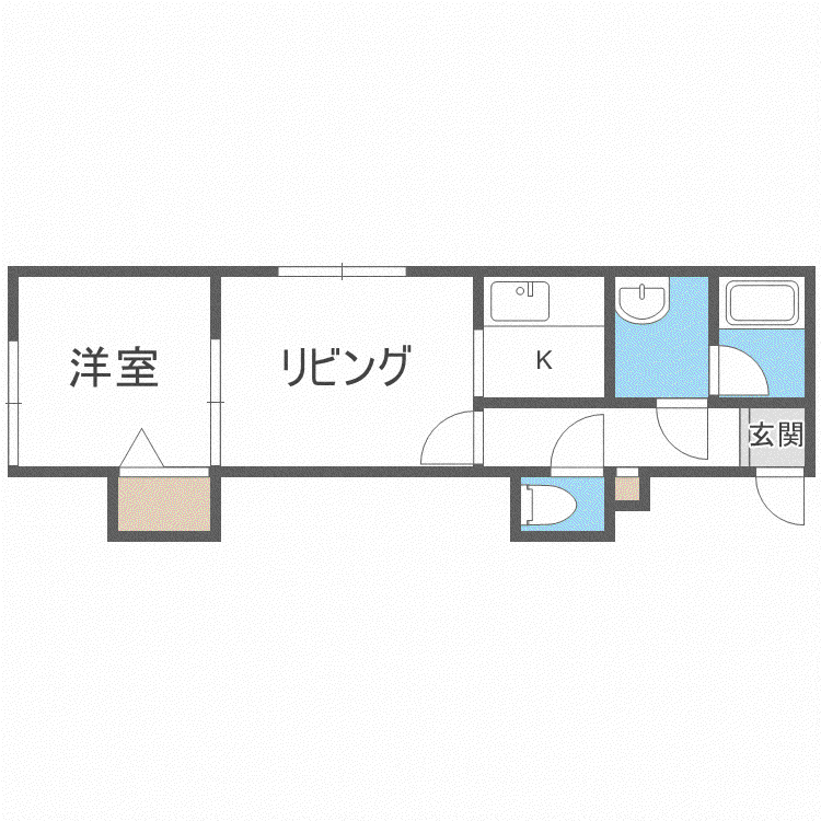 フォーレスト円山北(1LDK/3階)の間取り写真