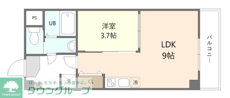 IVORY(1LDK/2階)の間取り写真