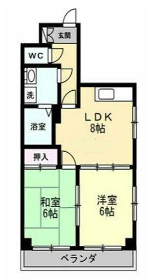 AIR・DE・東戸塚(2LDK/1階)の間取り写真