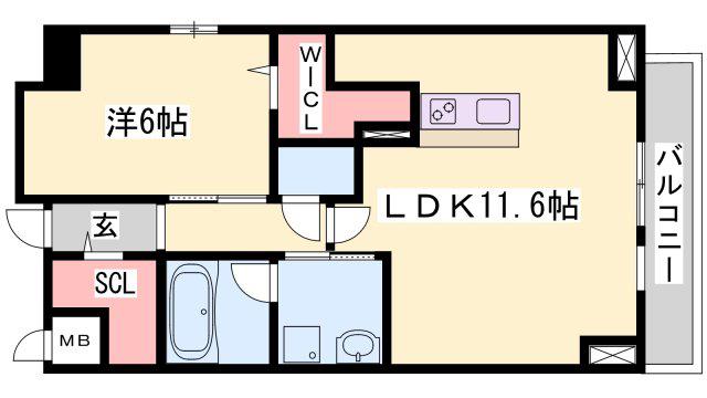 さくら三左衛門堀(1LDK/4階)の間取り写真