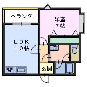 TOWN VIEW元町(1LDK/3階)の間取り写真