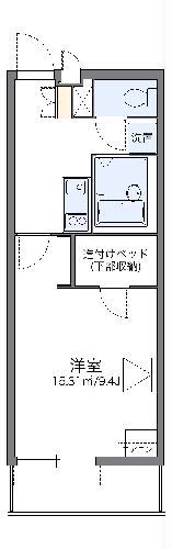 レオパレスルームス北越(1K/3階)の間取り写真