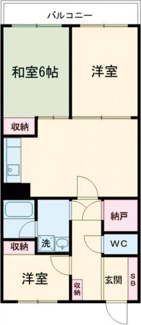 コープ府中武蔵野台3号棟(3SLDK/2階)の間取り写真