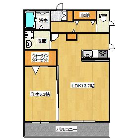 スマートIII(1LDK/1階)の間取り写真