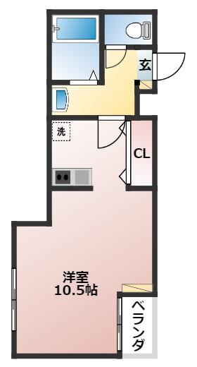 メゾンルミエール(ワンルーム/2階)の間取り写真
