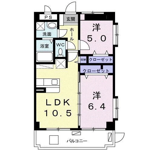 テラスオリエントEX(2LDK/4階)の間取り写真