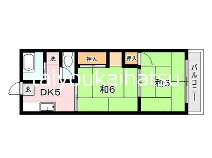 上荒田福永ビル(2DK/3階)の間取り写真