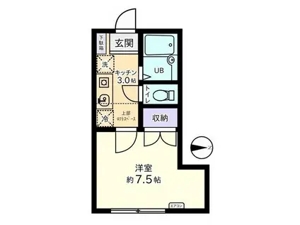 セルーラ呉羽駅前(1K/1階)の間取り写真