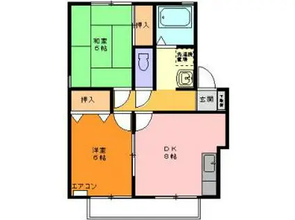 福江アパート(2DK/2階)の間取り写真