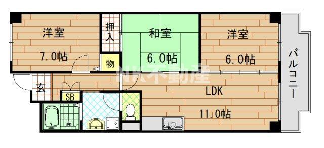 ハイムカランツ(3LDK/9階)の間取り写真