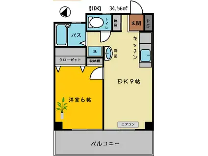 ベルパ-ク(1LDK/4階)の間取り写真