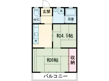 美松コーポA(2K/2階)の間取り写真