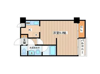 レブレK(1K/2階)の間取り写真