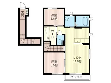 メゾングランデD(2LDK/2階)の間取り写真