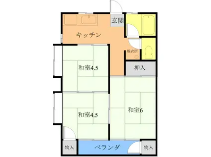 大高ハイツ(3K/2階)の間取り写真