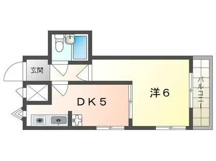 みなみマンション(1DK/3階)の間取り写真