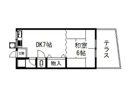 みゆき荘(1DK/1階)の間取り写真