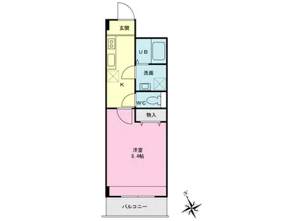 メゾン新鶴見(1K/3階)の間取り写真