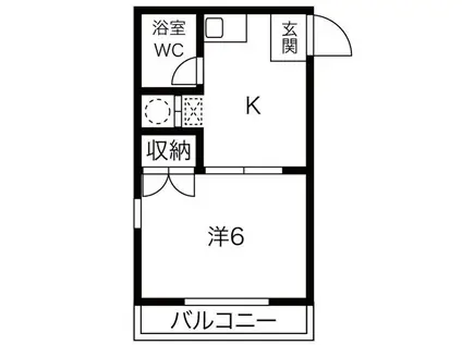 ハイツヤマギワ(1K/3階)の間取り写真