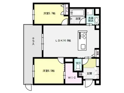 SHA MAISON VILLA 平田台(2LDK/1階)の間取り写真