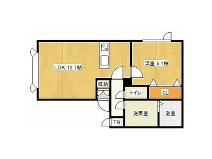 レインボーハウスK・T NO.12(1LDK/1階)の間取り写真