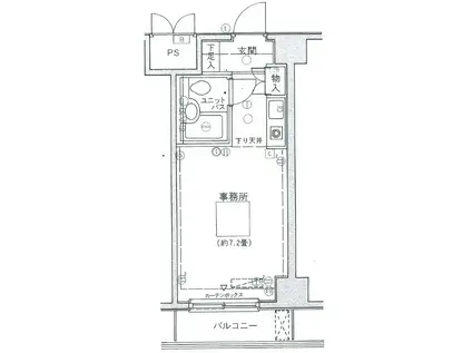 パークノヴァ横浜弐番館(ワンルーム/3階)の間取り写真