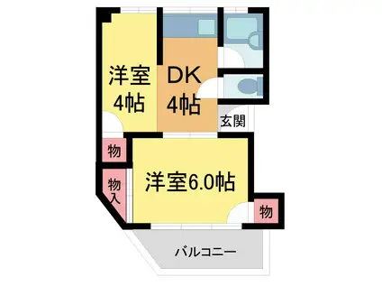 濱田マンション(2DK/2階)の間取り写真