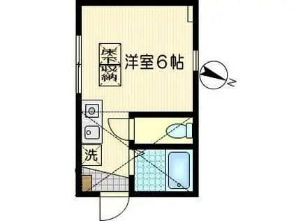 ウインズ浜川崎(ワンルーム/1階)の間取り写真