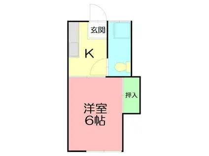 京塚荘(1K/1階)の間取り写真