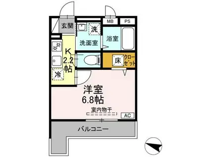 マレアガーデン新横浜F棟(1K/3階)の間取り写真