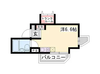 中山手セントポーリア(ワンルーム/2階)の間取り写真
