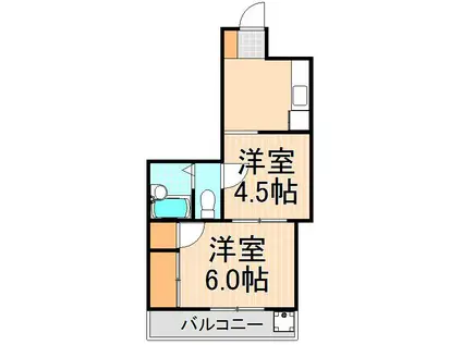 パークハイツ桜木(2K/2階)の間取り写真