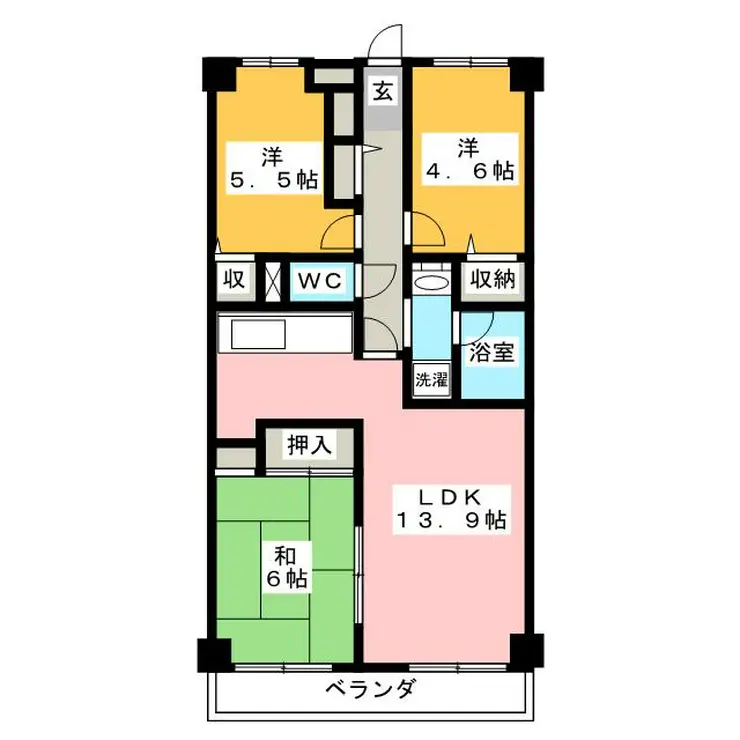 ビューハイツ高山 3階階 間取り