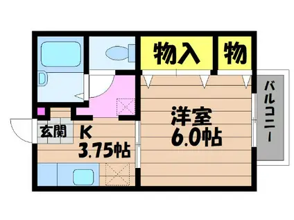 プチプラージュ(1K/2階)の間取り写真