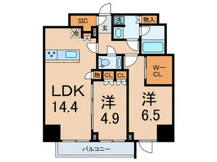 オアーゼ文京大塚(2LDK/5階)の間取り写真