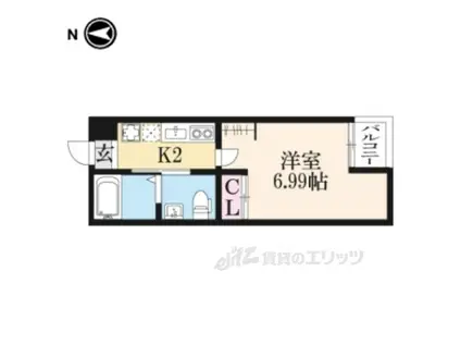 KAMO RIVER清水五条(1K/3階)の間取り写真