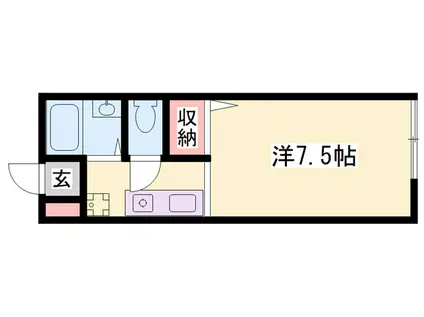 レクスコート(1K/2階)の間取り写真